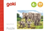 GOKI Drevené puzzle Africké zvieratá: Slony