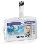 Durable Hartbox Clip transparentný / Menovka s klipom / 54x85 mm / akryl / 25 ks (800519)