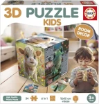 Educa 3D Puzzle kocka Zvieratká