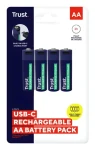 Trust 25631 / Dobíjacia batéria AA / USB-C / 1700 mAh / 4 ks / 800 cyklov (25631)