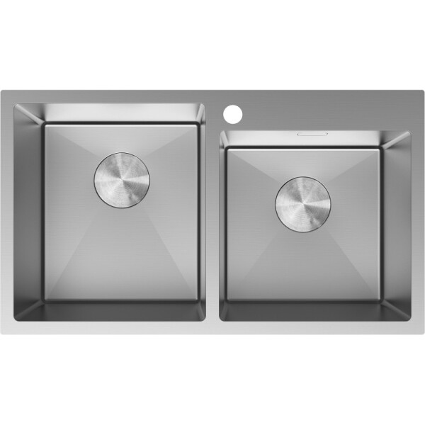 MEXEN - Xorin oceľový drez 2-bowl 780 x 450 mm, nerez 6441782000-01
