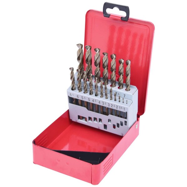 KS Tools 3303610 HSS-G-Co 5 sada špirálových vrtákov do kovu, 1 mm, 1.5 mm, 2 mm, 2.5 mm, 3 mm, 3.5 mm, 4 mm, 4.5 mm, 5 mm, 5.5 mm, 6 mm, 6.5 mm, 7 mm, 7.5 mm,; 3303610