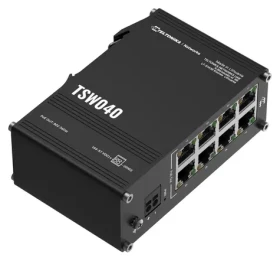Teltonika TSW040 / Priemyselný switch / 8x LAN 10/100 / PoE 240W / IP30