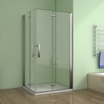H K - Obdĺžnikový sprchovací kút MELODY R1176, 110x76 so zalamovacími dverami vrátane sprchovej vaničky z liateho mramoru SE-MELODYR1176/THOR-11076