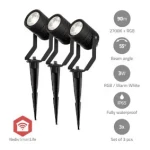 Nedis Vonkajšie svetlo Smartlife / 3 x 90 lm / Zigbee 3.0 / 3 x 3 W / RGB / 2700 K / Hliník / Android iOS (ZBLOS10RGBW3)