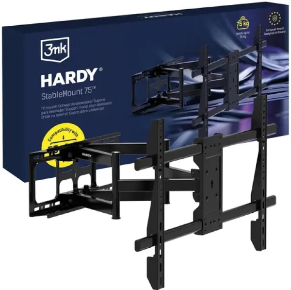 3mk Hardy StableMount 75 / Držiak TV / 55-90" / VESA 150-700mm / nosnosť 75 kg / náklon a otočenie (5903108744843)