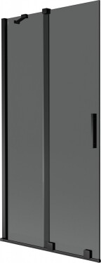 MEXEN/S - Velar dvojkrídlová posuvná vaňová zástena 95 x 150, grafit, čierna 896-095-000-41-70