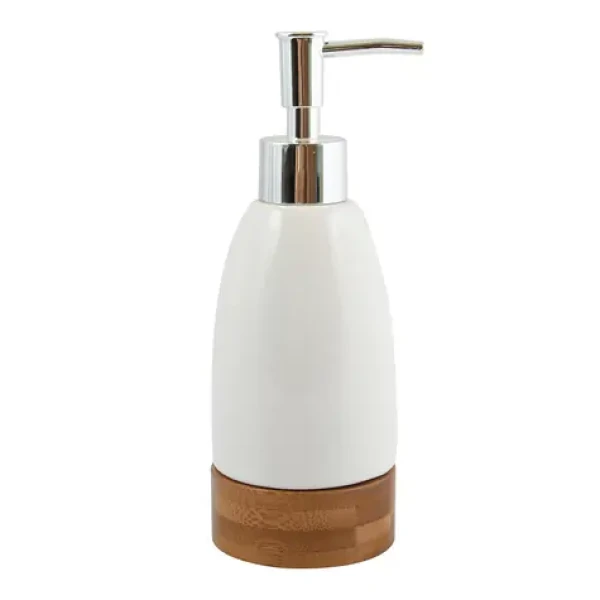 MSV TALLINN dávkovač mydla biely / keramika, drevo / 250 ml