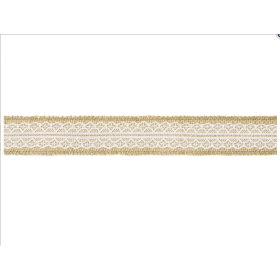 Jutová stuha s krajkou 4x500 cm - PartyDeco - PartyDeco