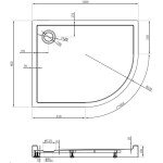 MEXEN - Flow+ Sprchová vanička štvrťkruh asymetrická ľavá 100 x 80, biela lesk 46Q108010LH