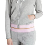 Mikina s kapucňou QS5667E šedá a ružová - Calvin Klein S