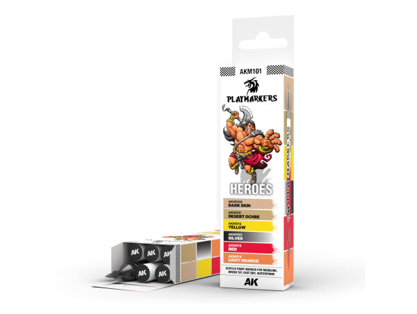 AK interactive AK PLAYMARKERS SET AKM101 HEROES 6 ks akrylových markerov
