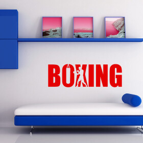 Veselá Stena Samolepka Nápis boxing Farba: červená, Veľkosť: 80 x 23 cm