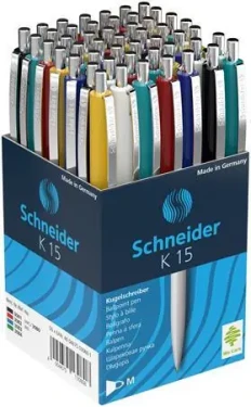 Schneider K15 mix farieb / Guľôčkové pero / Modrá náplň / 50 ks (50-3080)