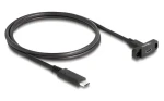 DeLock USB-C 10 Gbps 1 m čierna / Predlžovací kábel / USB 3.2 Gen 2 / panelová zásuvka - zástrčka (87824)