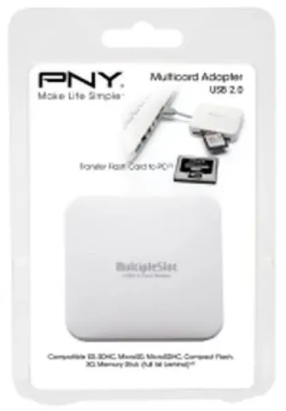 PNY All in One / Čítačka pamäťových kariet / USB 2.0 / biela (AXP724)