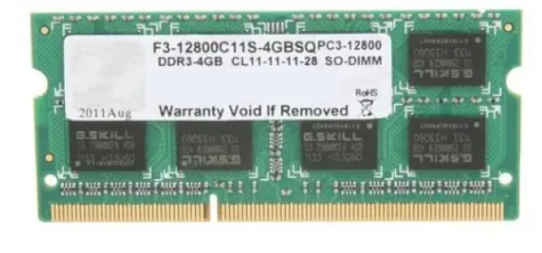 G.Skill 4GB (1x4GB) 1600MHz DDR3 CL11 SO-DIMM 1.5V (F3-12800CL11S-4GBSQ)