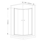 AQUALINE - ARLETA štvrťkruhová sprchová zástena 900x900, číre sklo HLS900Y