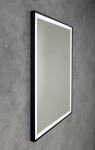 AQUALINE - CORNA zrkadlo s LED osvetlením 60x80cm, dotykový senzor, stmievateľné, čierna mat CN060
