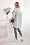 Bavlnené mušelínové tričko Plus Size Grey UNI