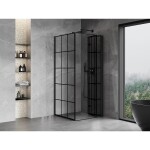 MEXEN/S - Mist-F sprchovací kút skladacie dvere pravá 90 x 90, čierna kratka, čierna 8A6T-090-090-70-77-P