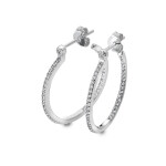 Hot Diamonds Strieborné kruhové náušnice s diamantmi Hoops Topaz DE623