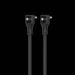 ER Power Double Cobra čierna / Kábel / USB-C/USB-C / PD 100W / uhlové konektory 90 ° / 1,5 m (ERPW2CDC-BK)