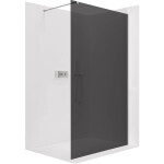 CERANO - Sprchová zástena Walk-in Onyx Cube Ľ/P - 10 mm - hranatá vzpera - chróm, grafitové sklo - 160x200 CER-8050BD8402