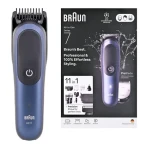Braun AIO7540 All-in-One 7 modrá / Zastrihávač / Pánsky / Celé telo / 11v1 / 0 - 21 mm (AIO7540)