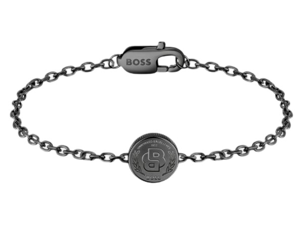 Hugo Boss Čierny oceľový náramok Double B 1580764M