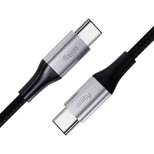 Allity AUC-02 Dátový kábel USB-C/USB-C 1m 100W čierna (DATUSBC100WALL01BK)