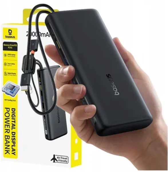 Baseus EnerFill FC41 20000 mAh čierna / Powerbanka / 100W / USB-C (E0028N03)