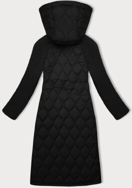 Čierna dámska prešívaná bunda pre prechodné obdobie s dĺžkou po kolená Way Mode (OMS-10WD-01) odstíny černé XL (42)