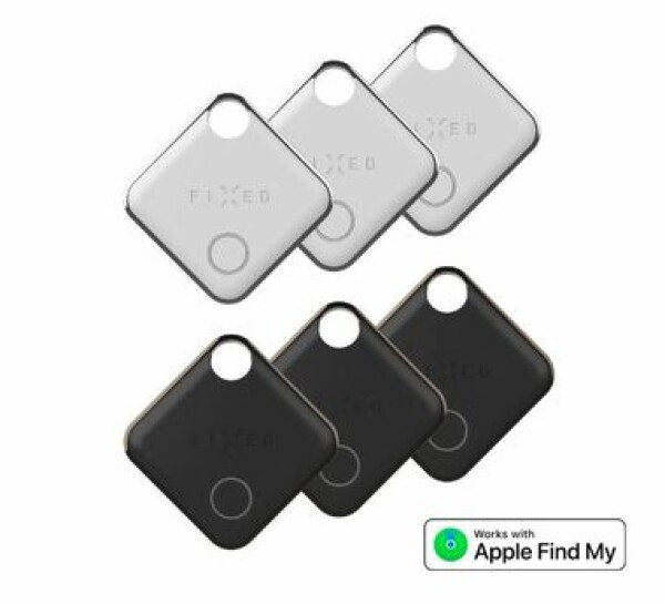 FIXED SMART tracker Tag s podporou Find My 6 ks 3x čierna + 3x biela (FIXTAG-6PACK-BKWH)