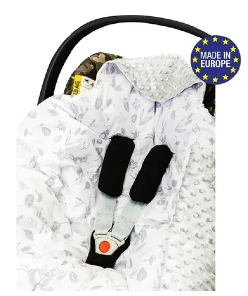 Bomimi Zavinovacia deka do autosedačky minky lesné zvieratká, šedá (BO2208GRY010)