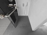 MEXEN/S - Kioto+ Sprchová zástena s poličkou WALK-IN 70 x 200, transparent, nikel kartáčovaný 800-070-121-97-00