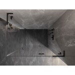 MEXEN/S - Lunar L sprchový kút dvere krídlové pravá 75 x 80, transparent, čierna 834L-075-080-70-00-P