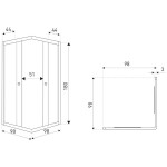 KERRA - Sprchovací kút Olga SQ 100x100 (bez vaničky) 5907548118868