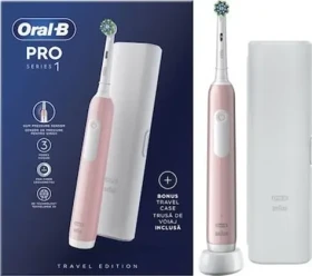 Oral-B Pro Series 1 Cross Action ružová / Elektrická zubná kefka / oscilačné / 3 režimy / senzor tlaku / s puzdra (Pro1 Pink with Case)