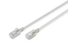 Digitus CAT 6A Slim šedá / Patch kábel / F/FTP / 1,5 m / AWG 32/7 / 10 Gbit/s / PoE+ (DK-1632-A-015S)