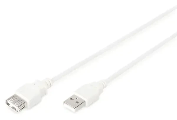 Digitus béžová / Predlžovací kábel / USB 2.0 / USB A - USB A / 1,8 m (AK-300202-018-E)