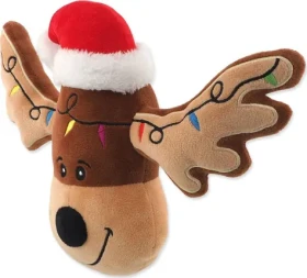 DOG FANTASY Hračka Winter Tale Hlava sob / Plyš, pískacia / 23 cm / Hnedá (454-857675)