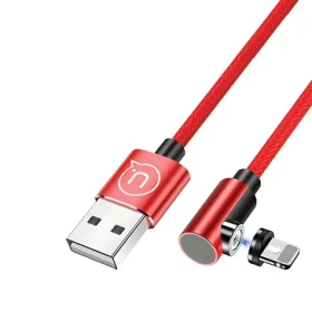 USAMS U54 Magnetický lomený kábel Lightning červená / Nabíjací kábel / 1 m / 5V/2,1A (SJ444USB02)