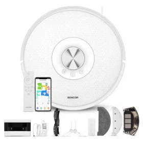 Sencor SRV 9350WH biela / robotický vysávač / vysávanie mopovanie / 50W / 65dB / 5000mAh (8590669340613)