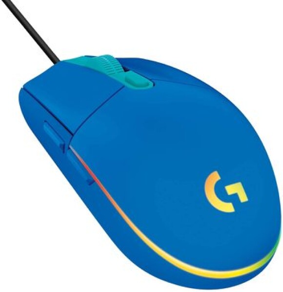 Logitech G203 Lightsync modrá / herná drôtová myš / 8000 DPI / 6 tlačidiel / RGB Lightsync / 2.1m (910-005798)