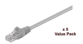 MicroConnect CAT5e U/UTP 15m šedá / Patch kábel / RJ-45 / 5 ks (V-UTP515VP)
