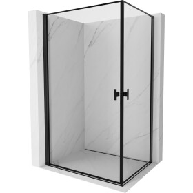 MEXEN/S - Mist-B Duo sprchovací kút dvere krídlové 90 x 80, čierna okraj, čierna 8A2-090L-080P-70-70