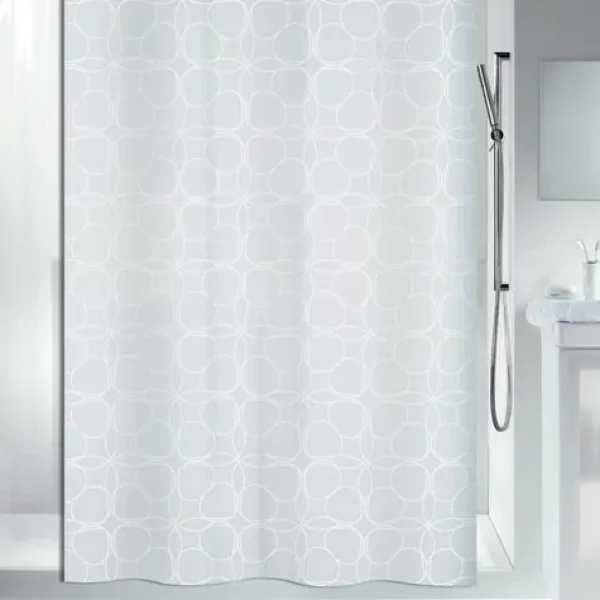 Spirella FILIGRAN sprchový záves abstraktný motív šedý / 240 x 180 cm / polyester (7610583163349)