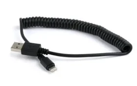 Gembird USB kábel Lightning pre Apple zariadenie 1,5 m čierna / USB kábel / špirálový / USB-A (CC-LMAM-1.5M)