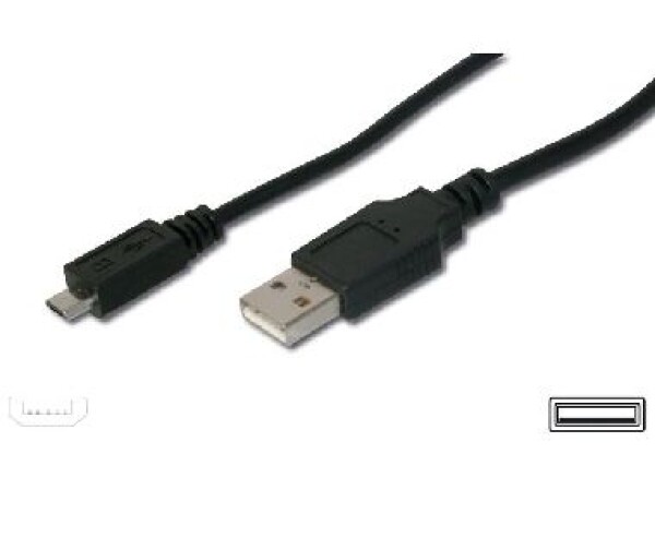 PremiumCord Kábel micro USB 2.0, AB 20cm čierna (8592220012083)